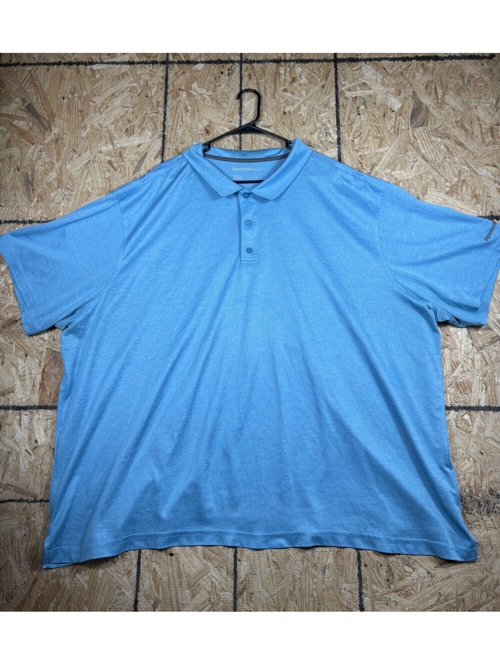 Reebok Polo Shirt Mens 5XL Blue Golf Casual Performance Stretch Short Sleeve Top